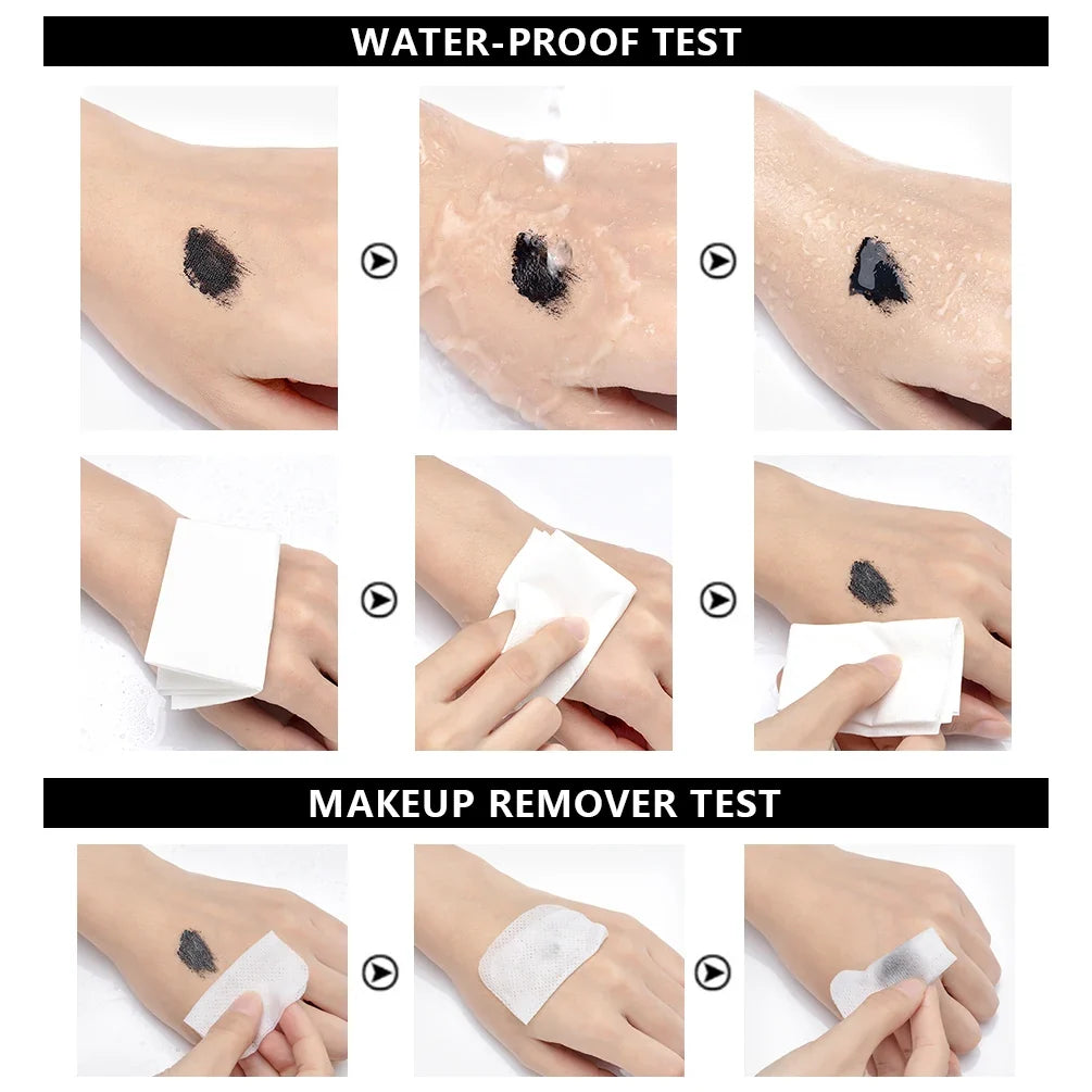 QiBest 4D Silk Fiber Mascara – Waterproof & Volumizing Black