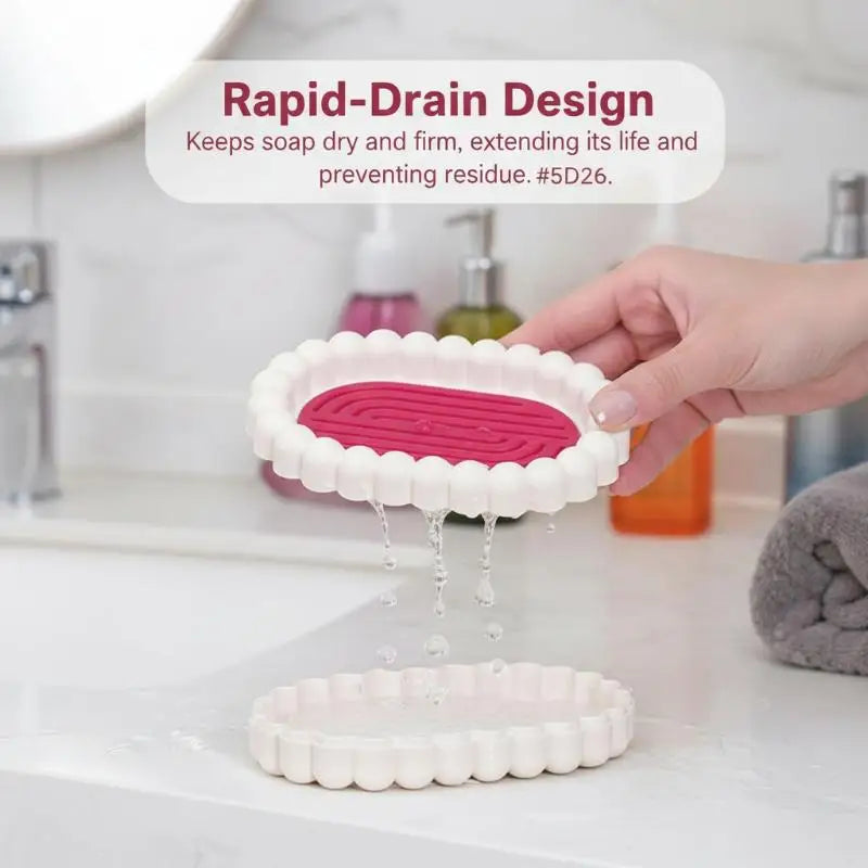 Soap Dish with Draining Lid | Beaded Plastic Soap Tray