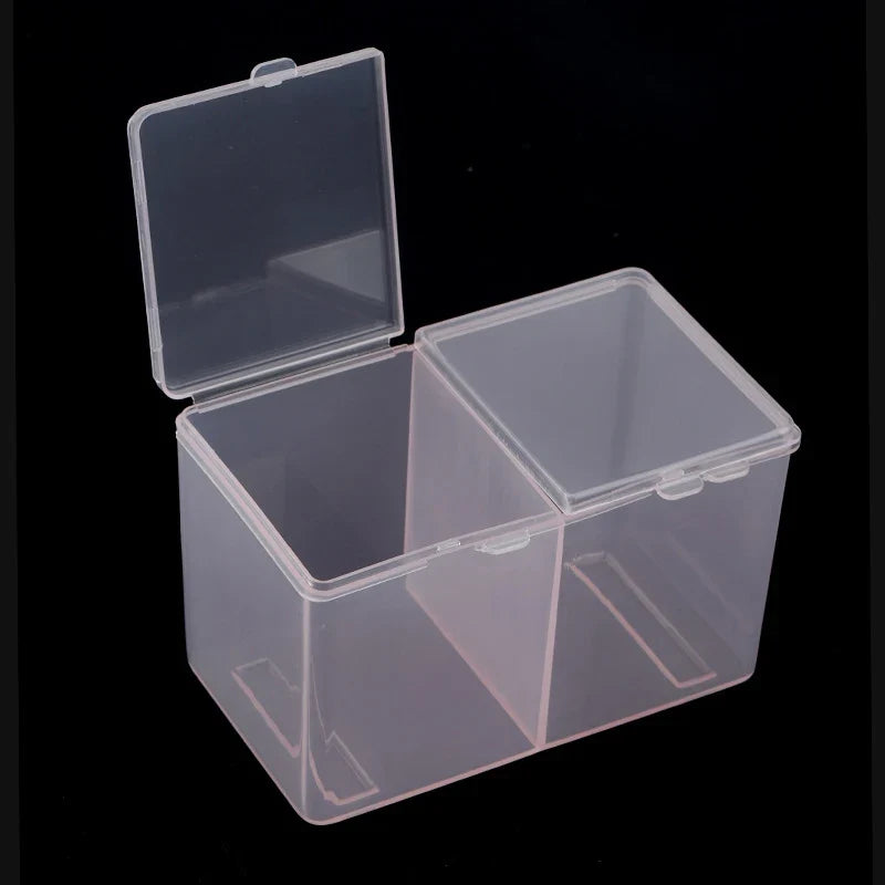 Clear Makeup Storage Box Lid 2-grid Dustproof Skincare Sundries