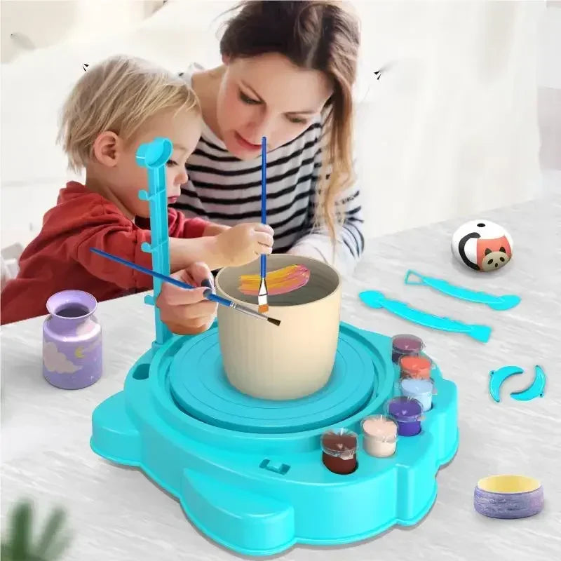 Electric Pottery Wheel with Foot Pedal & Handle | DIY Ceramics