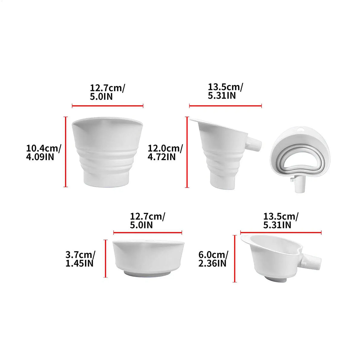 5-Quart Stand Mixer Funnel – Silicone Splash Guard & Pouring Spout