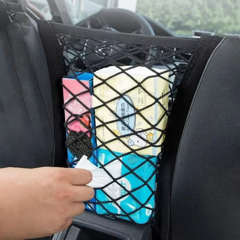 Elastic Double Layer Motorcycle Cargo Net with Hooks | Luggage Net