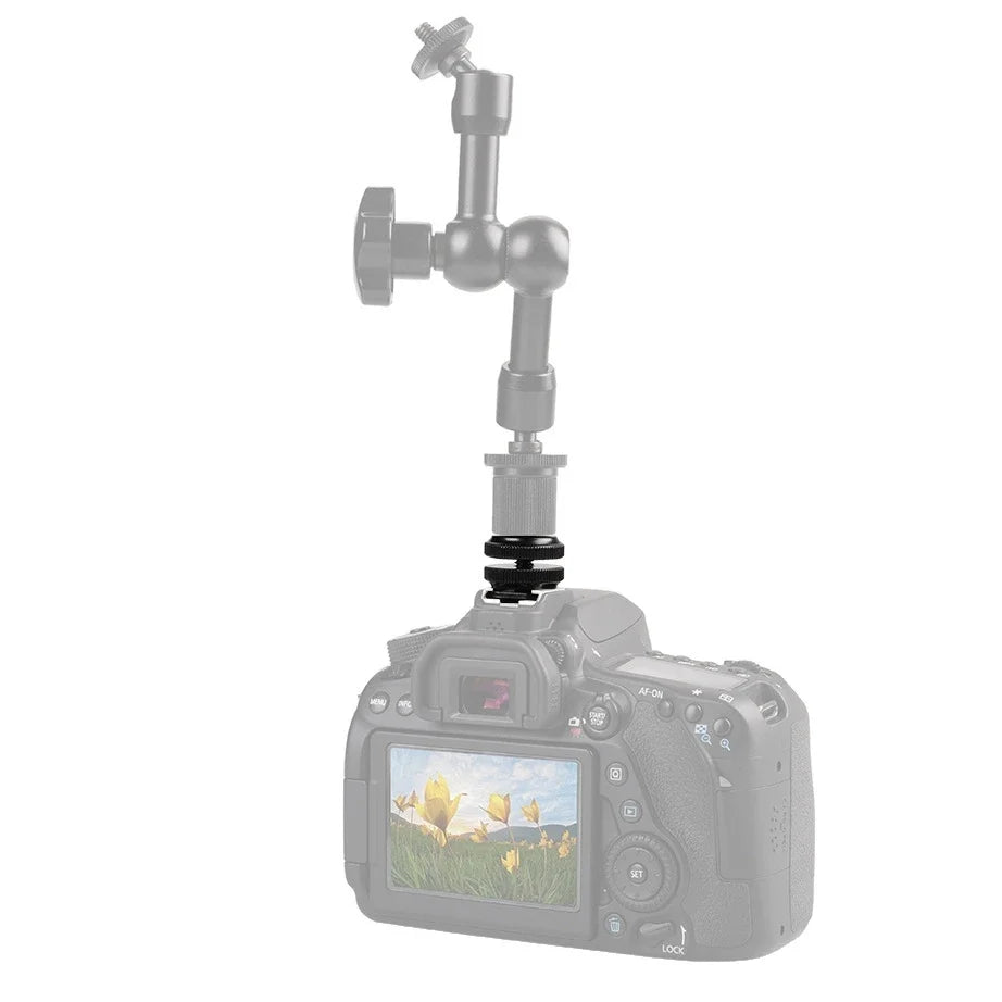 Dual Nut 1/4" Cold Shoe Hot Shoe Mount Adapter | Camera Bracket