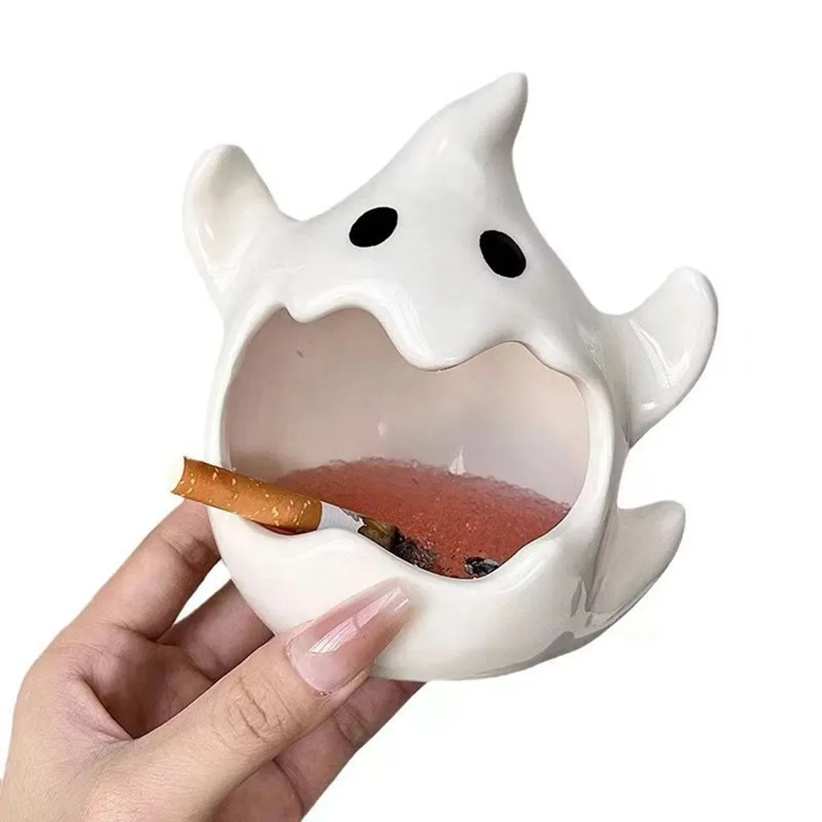 Ceramic Ghost Candle Holder & Ashtray | Halloween Home Decor