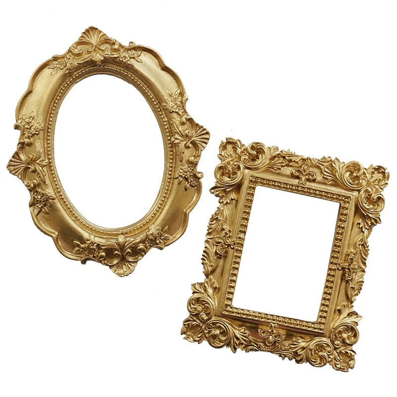 Golden Retro Resin Photo Frame – Nail Art & Photography Props