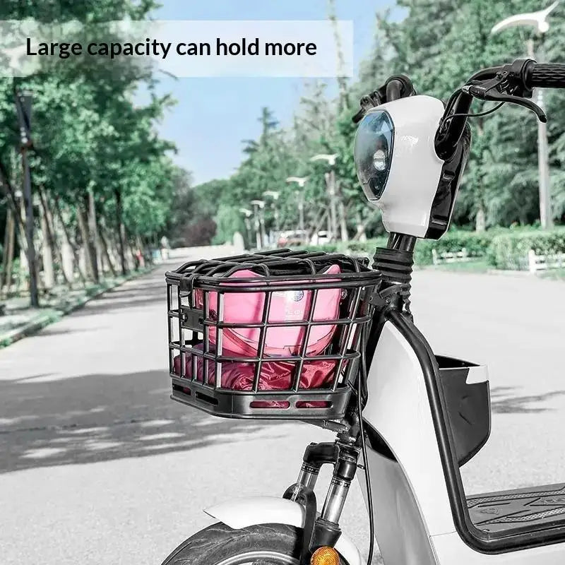 Black Detachable Bike Front Basket with Lid | Electric Bike