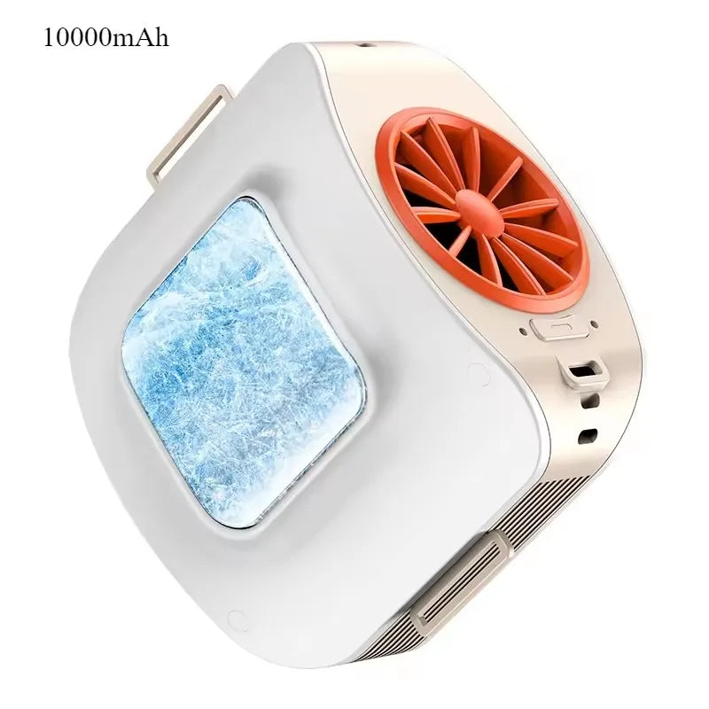 10000mAh Wearable Neck & Waist Fan | Hands-Free Cooling