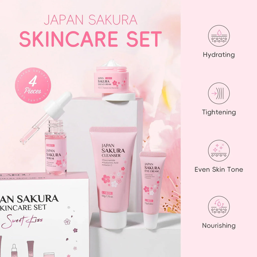 LAIKOU Sakura 4-Piece Hydrating Brightening Skincare Set