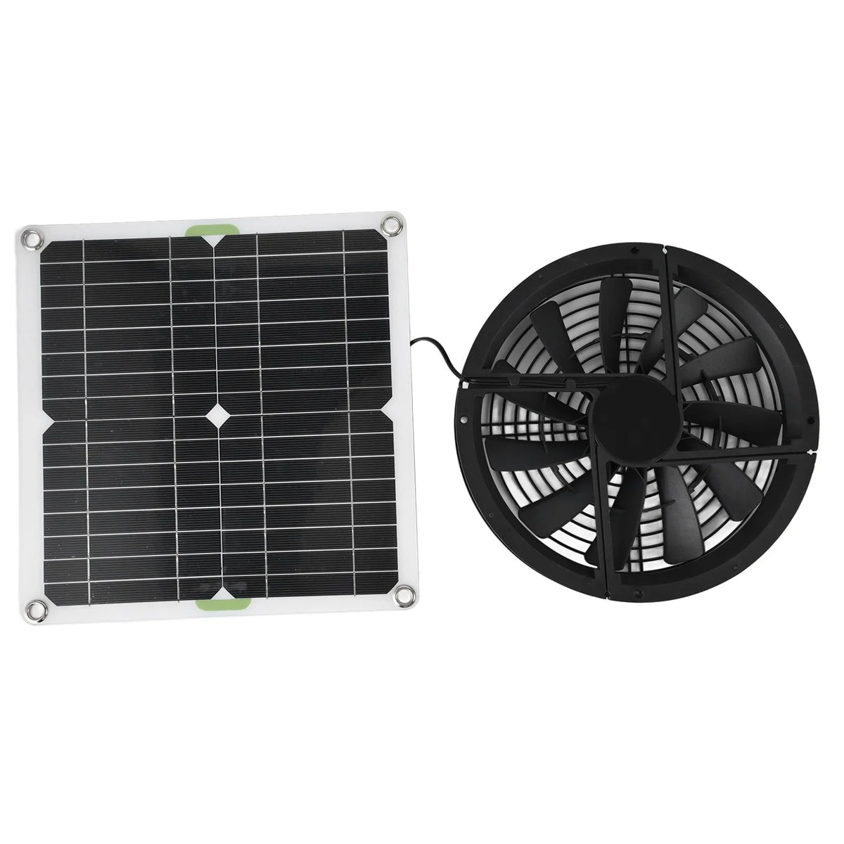 Solar Panel Fan 100W Waterproof Round Ventilation Case Exhaust