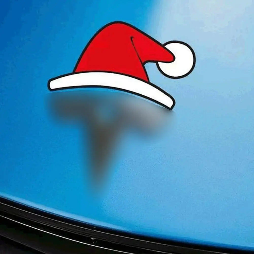 Tesla Model Y & 3 Christmas Santa Hat Window Sticker Decal