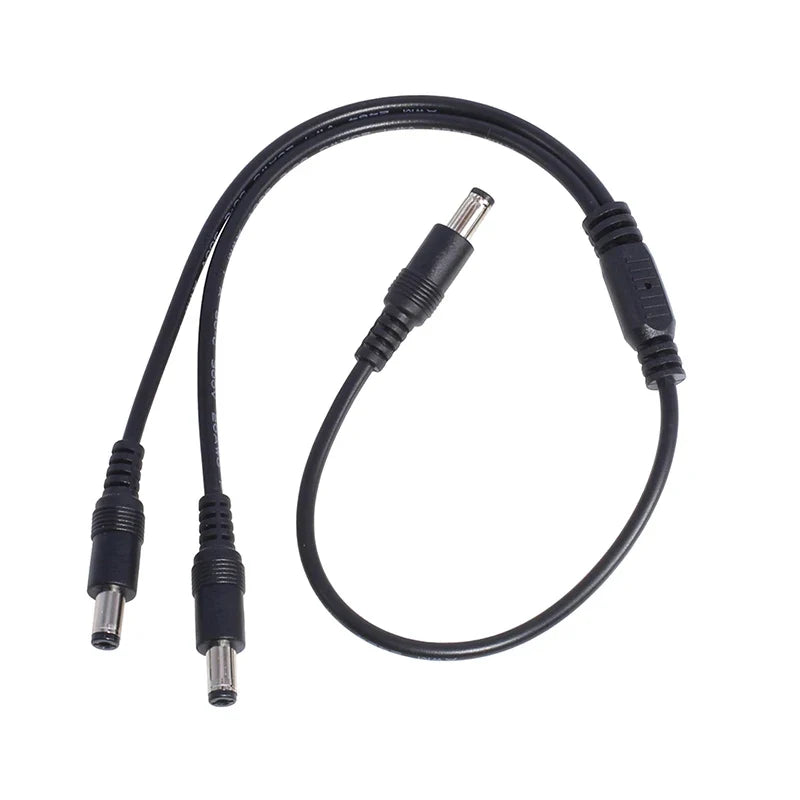 1 Male 2 Connector Plug DC Power Splitter Cable CCTV LED Strip Light