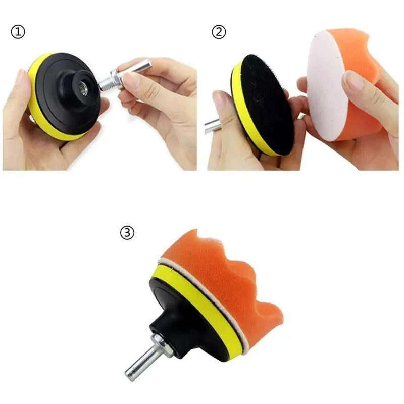 3-Inch Automotive Foam Polishing Pad Cover Drill Buffer Waxing Glazing
