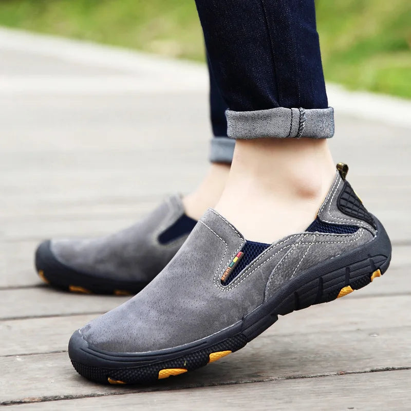 YBQJOO Men's Leather Loafers – Handmade Slip-On Moccasins