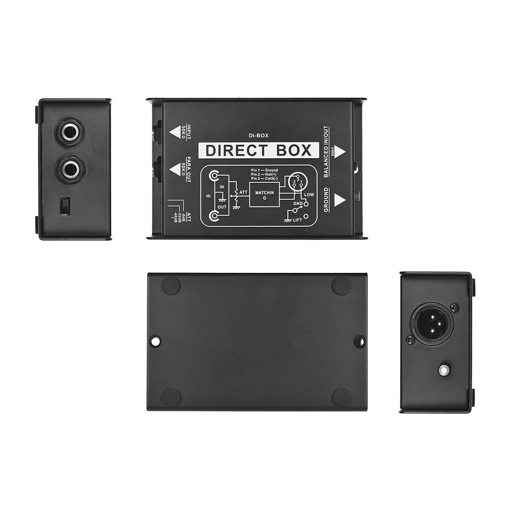 Professional Single Channel Passive DI-Box Direct Injection Audio Box