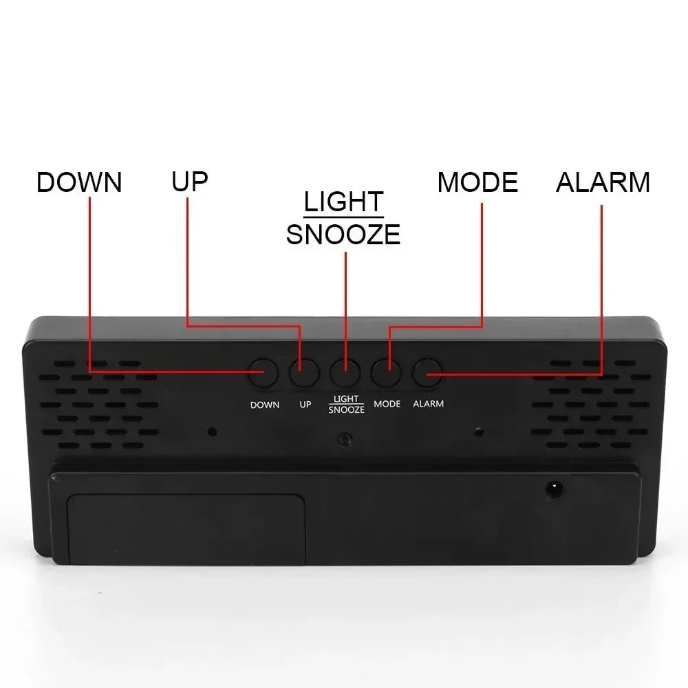Digital LED Alarm Clock – Temperature, Voice Control & Snooze