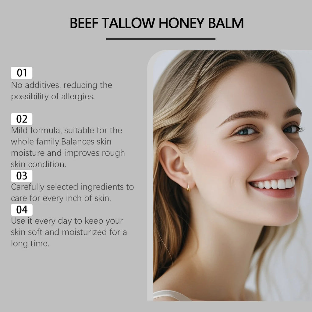 Beef Tallow & Raw Honey Face & Body Cream | 60g Moisturizer