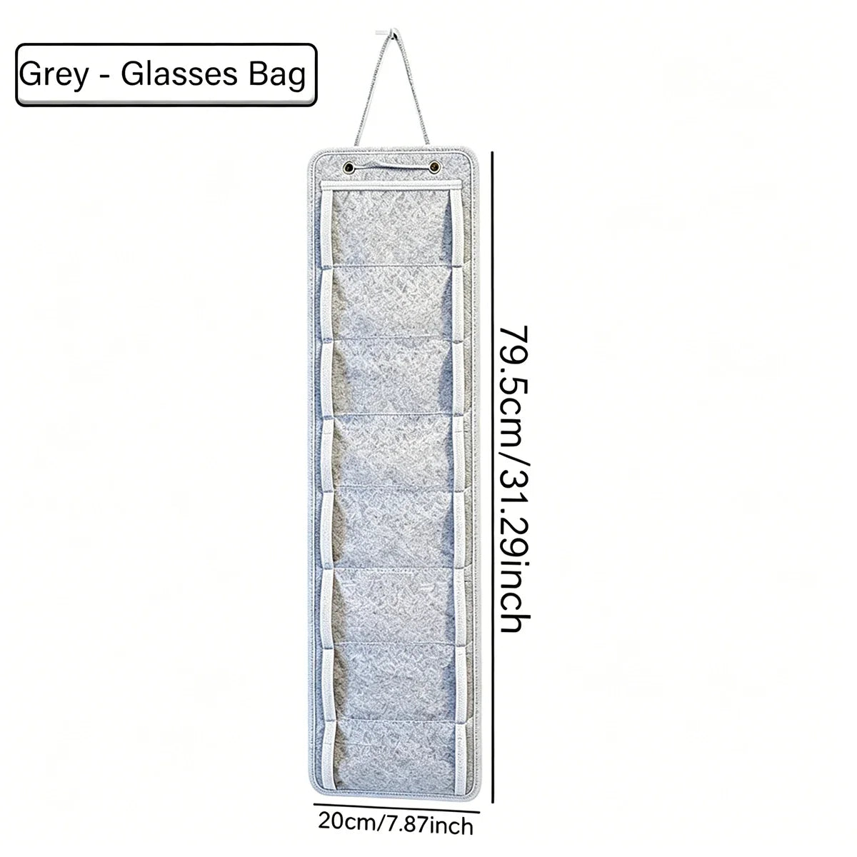 Foldable Gray Black Wall Mounted Storage Bag 8 Compartments Storing
