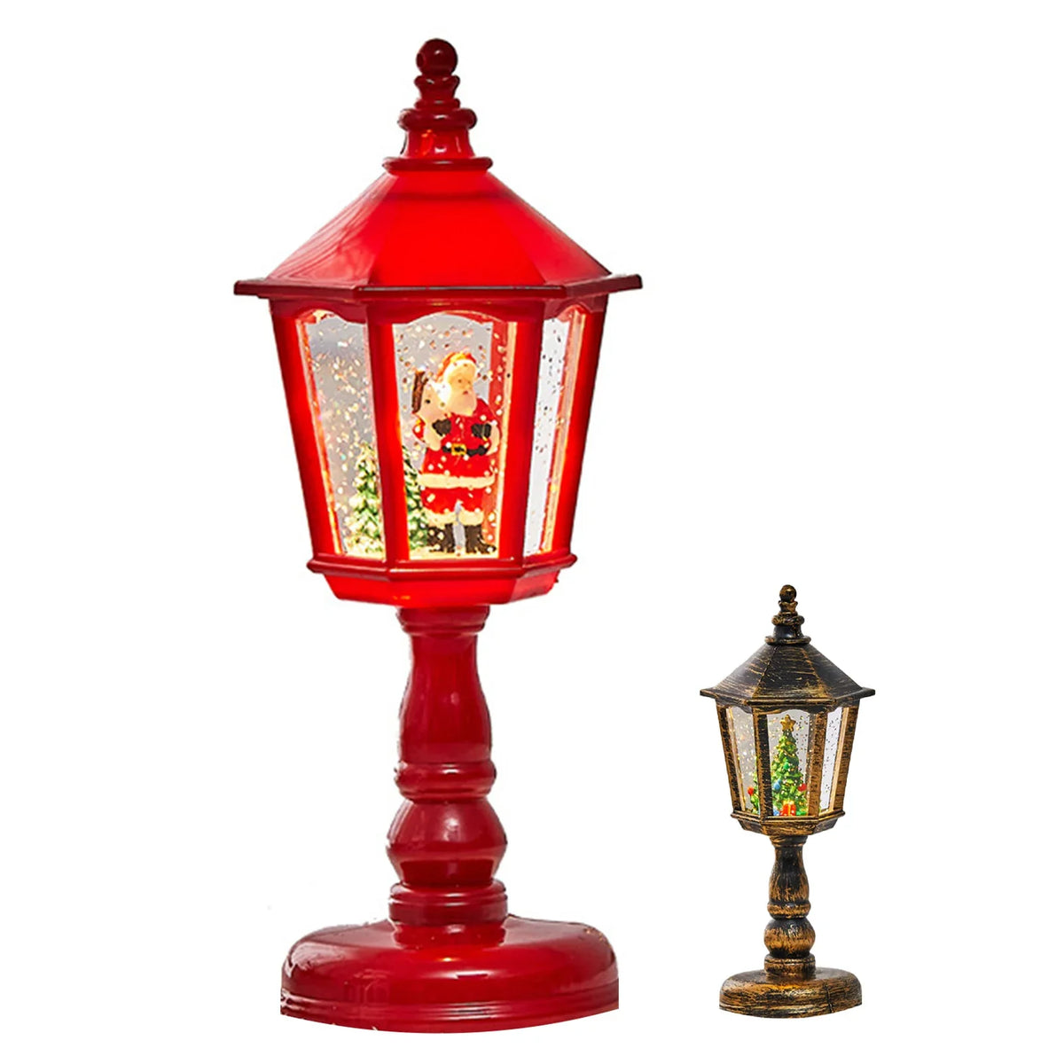 Christmas Snow Globe Lamp with Music & LED Light – Santa Scene
