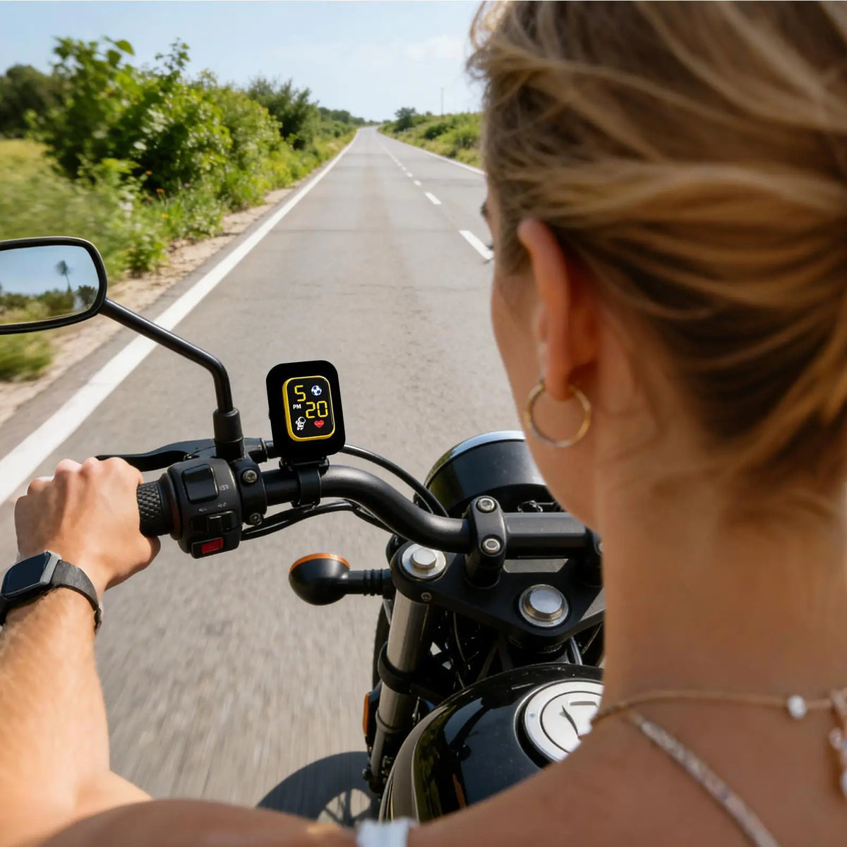 Waterproof Mini Motorcycle Dashboard Clock with LED Display
