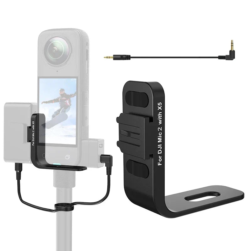 Cold Shoe Mount for Insta360 X5 & DJI Mic 2 Bracket
