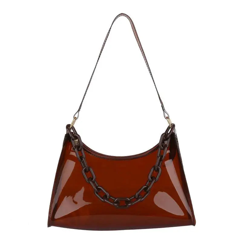 Clear Jelly Shoulder Bag – Transparent PVC Messenger Purse