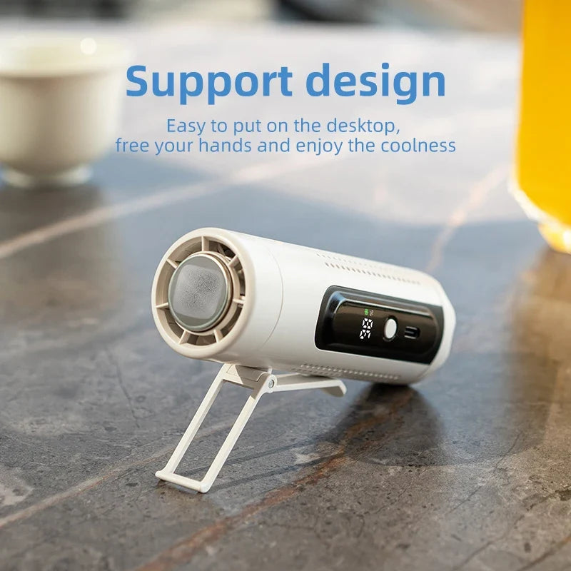 USB Handheld Neck & Desktop Cooling Fan – 3 Wind Modes