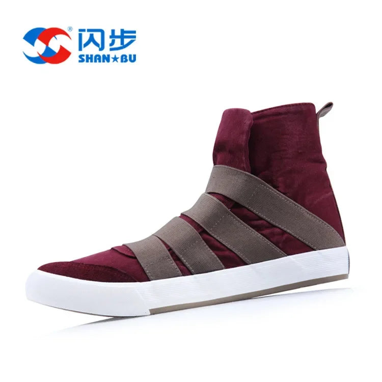YBQJOO Korean High Cut Canvas Strap Casual Shoes | Unisex