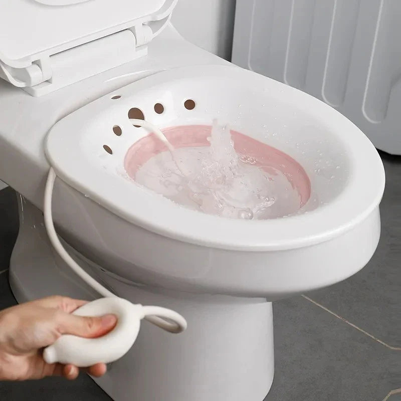 Portable Collapsible Sitz Bath with Flusher Hose | Postpartum Kit