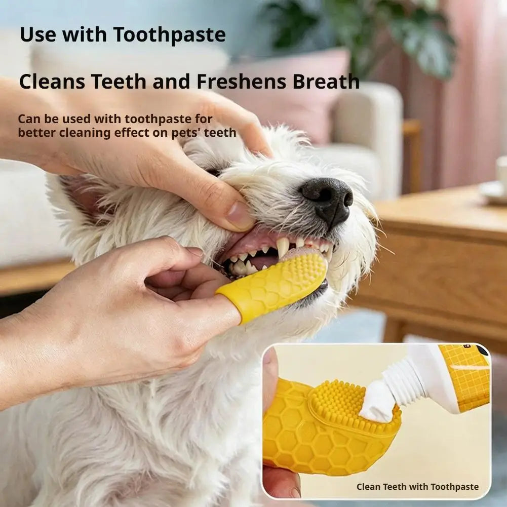 Silicone Pet Finger Toothbrush – Dog & Cat Dental Care 3-Pack