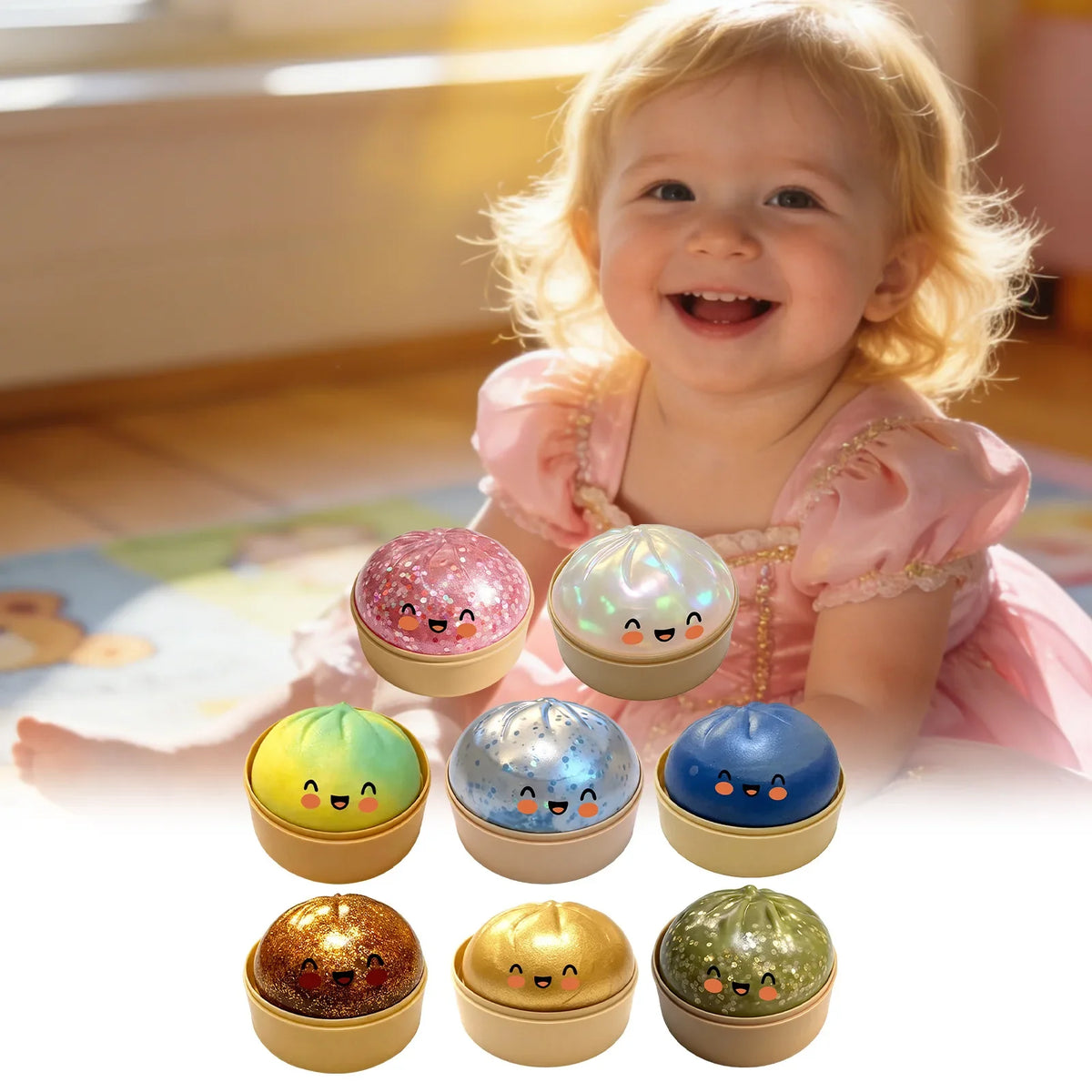 Bun Squishy Fidget Toy – Soft Food Shaped Sensory Toy