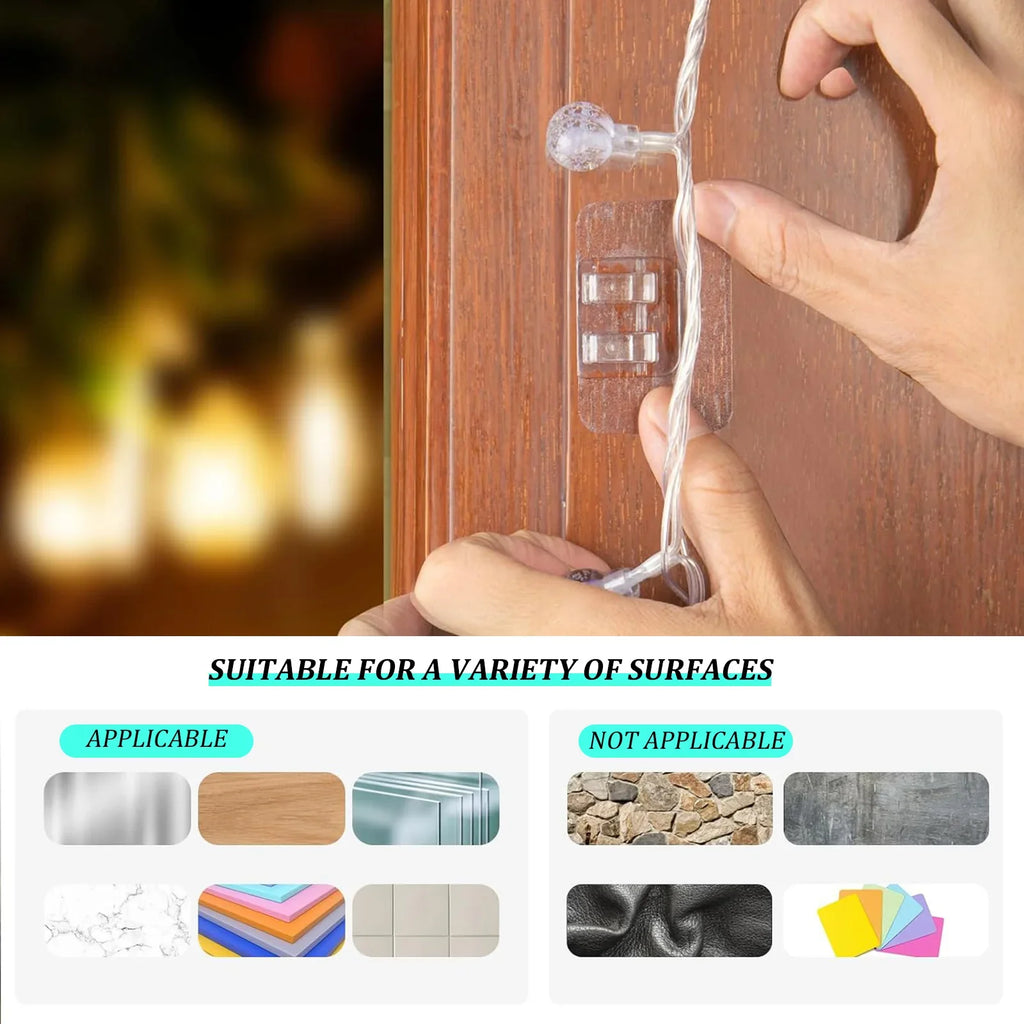 Heavy Duty Adhesive Cable Clips Hooks – Outdoor Rope Organizer