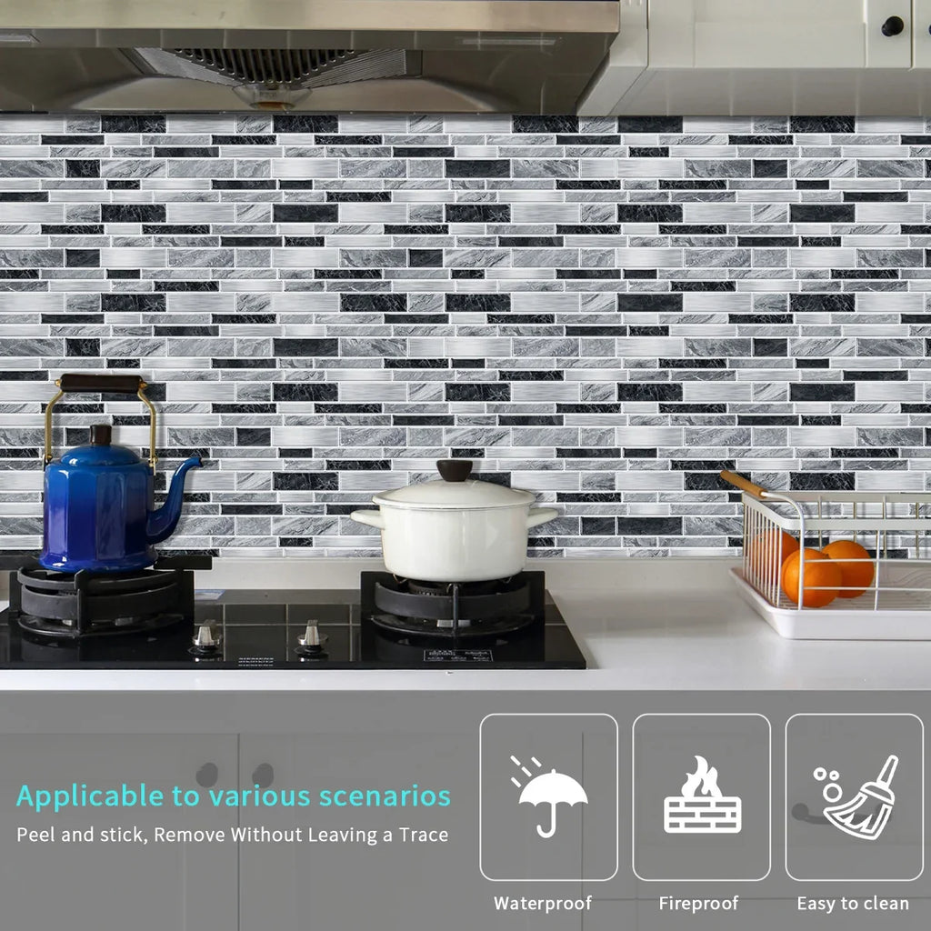 PVC Crystal Film Marble Tile Wall Sticker Waterproof Oilproof Kitchen