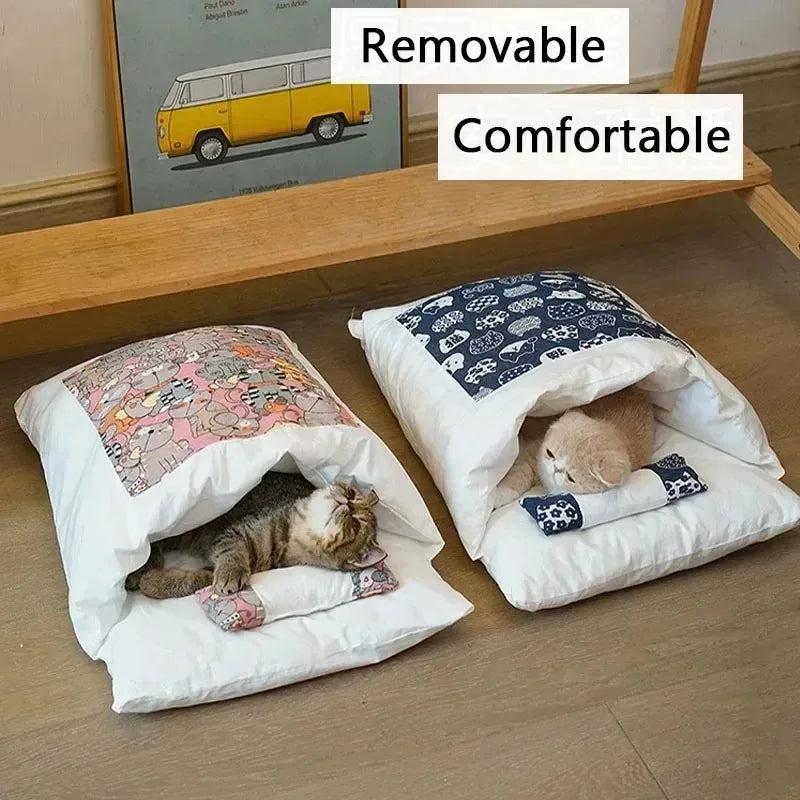 Kawaii Removable Cats Bed House Home Supplies Products Adult Large