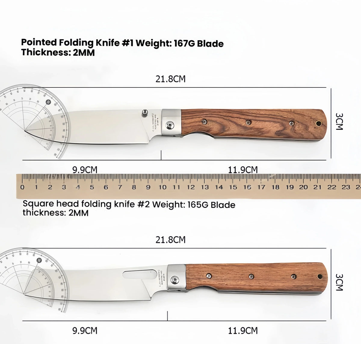COOKCRAZE Folding Bread Knife | 440A Stainless Steel Rosewood