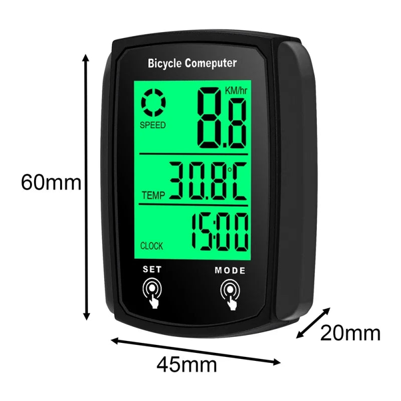 Wired Bike Computer Speedometer – Touchscreen & Backlight