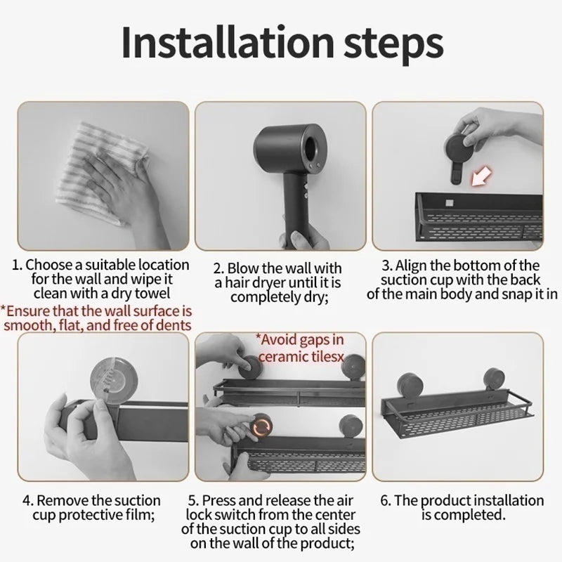 Removable Vacuum Suction Wall Hooks | Aluminum, No Drill