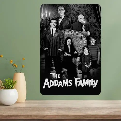Addams Family Metal Poster Sign – Classic TV Show Wall Decor