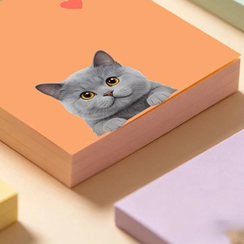 Macaron Cat Sticky Notes – Kawaii Memo Pads 50 Sheets