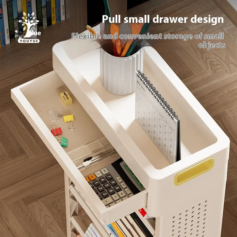 Rolling Bookshelf Cart with Wheels – Kids & Dorm Storage