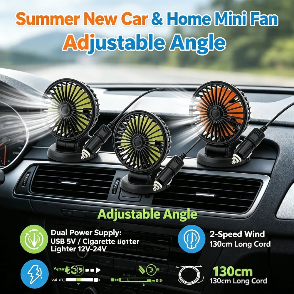 Car Fan Single Head 360 Adjustable Cooling Electrical Appliances