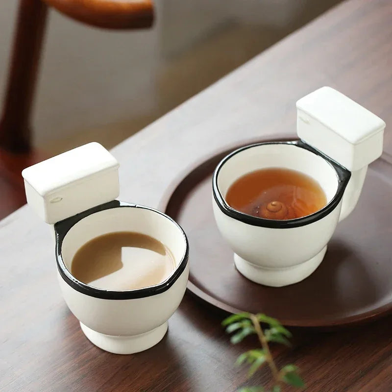 Toilet Shaped Cup Coffee Ceramic Handle Water Tea Milk Ice Cream Funny