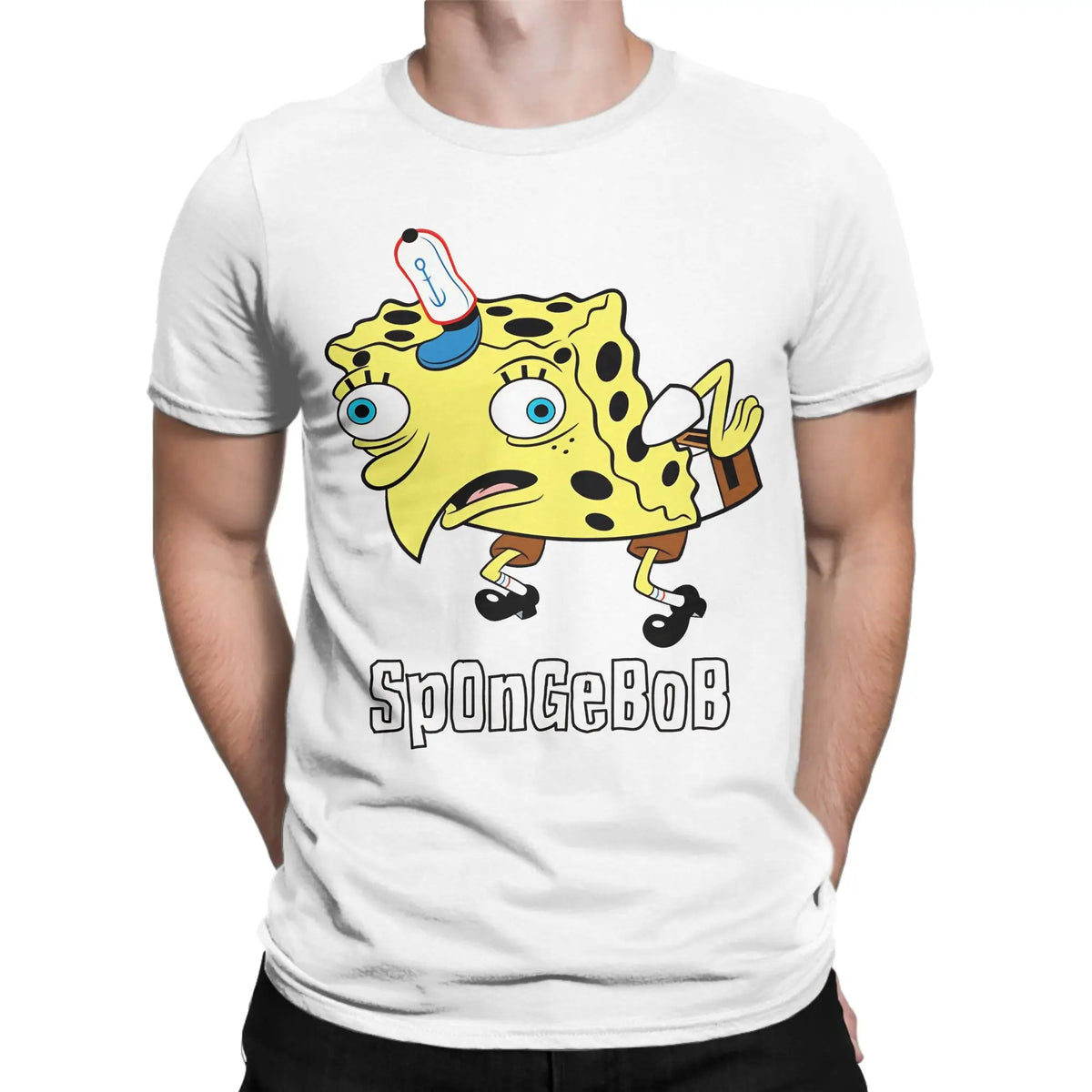 SpongeBob Meme Vintage Men's Cotton T-Shirt | S–6XL