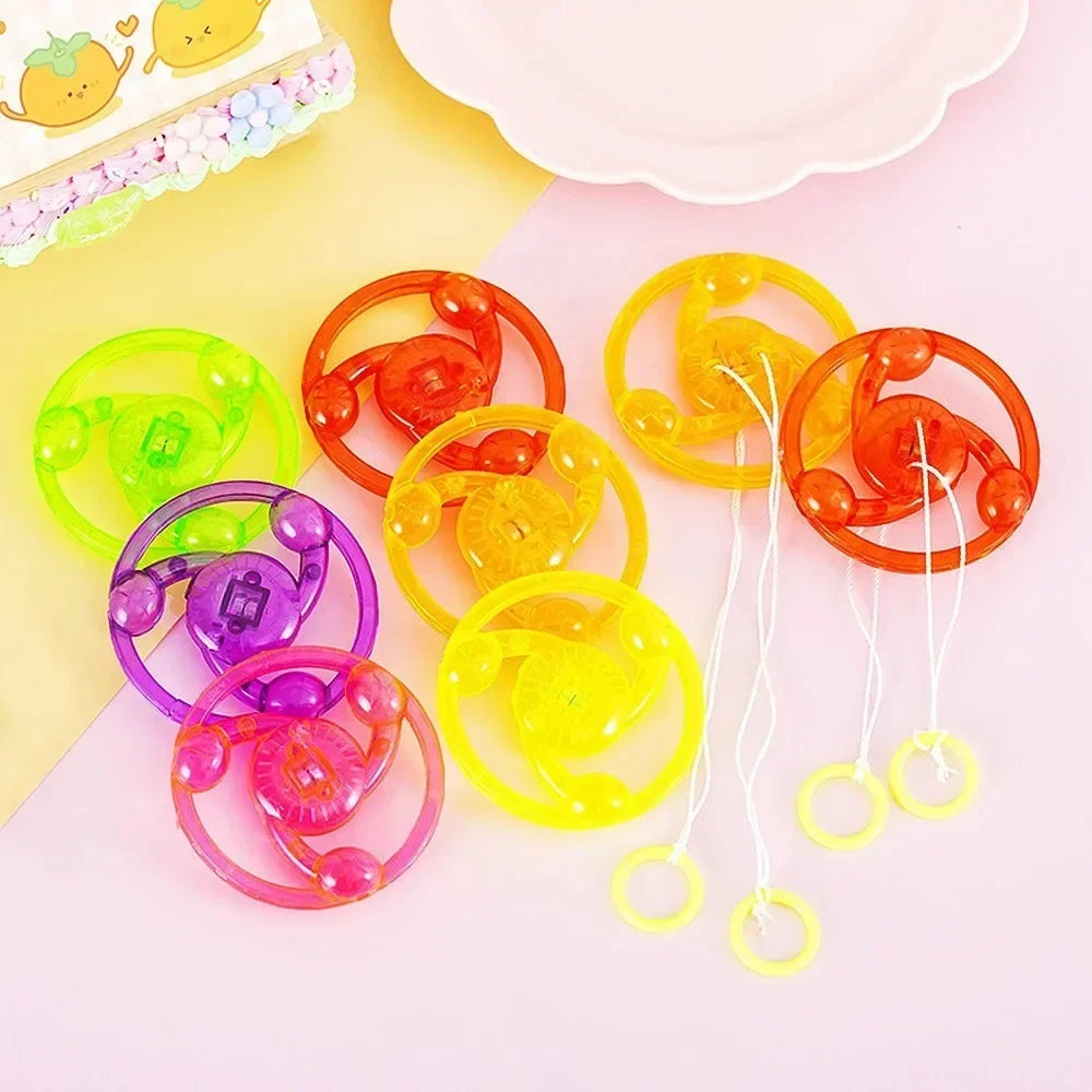 10 Fun Hand Pulled LED Light Up Glowing Flywheel Unique Party Small