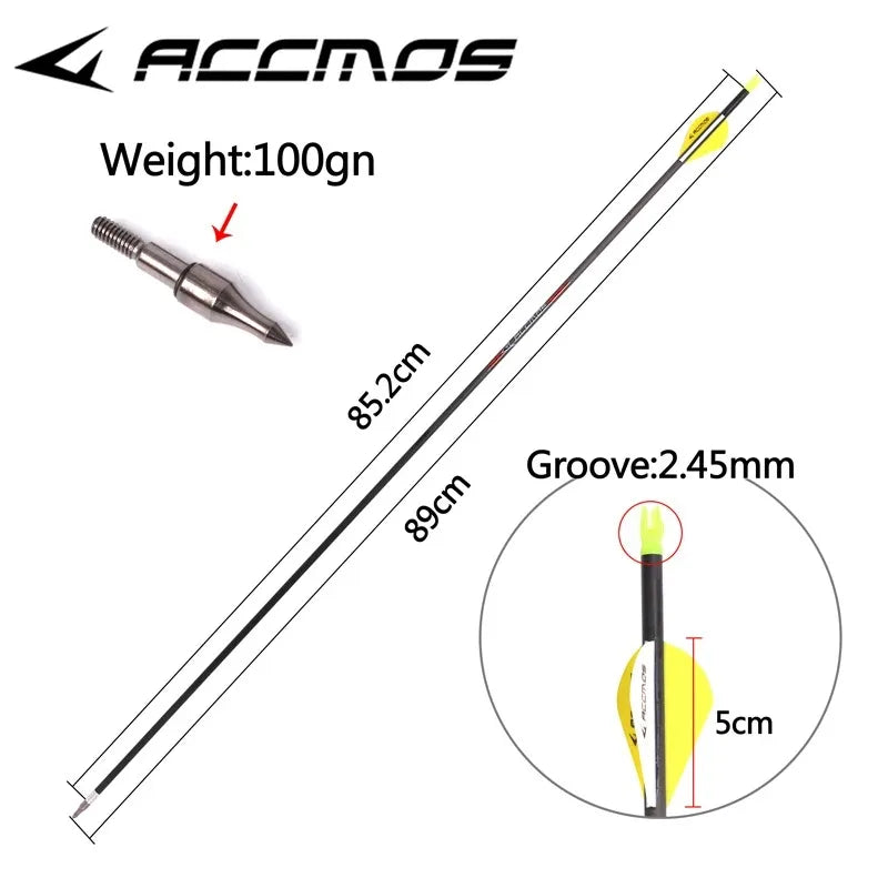 6 ID Pure Carbon Arrow Shaft Spine 300 700 Recurve Compound Bow