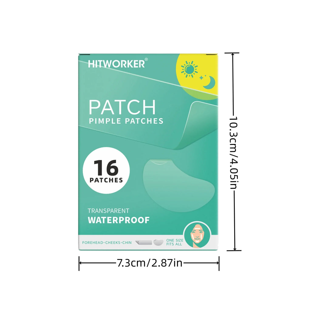 16-Pack Hydrocolloid Acne Patches – Invisible & Waterproof