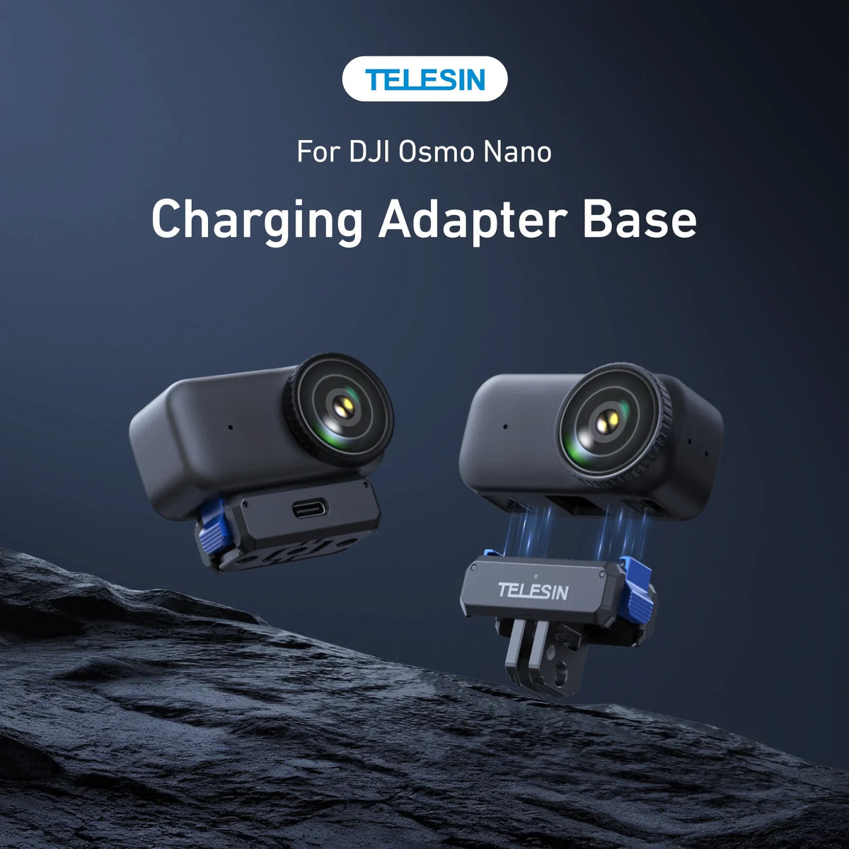 TELESIN Magnetic Qucik Release Two Claw Charging Adapter Mount DJI