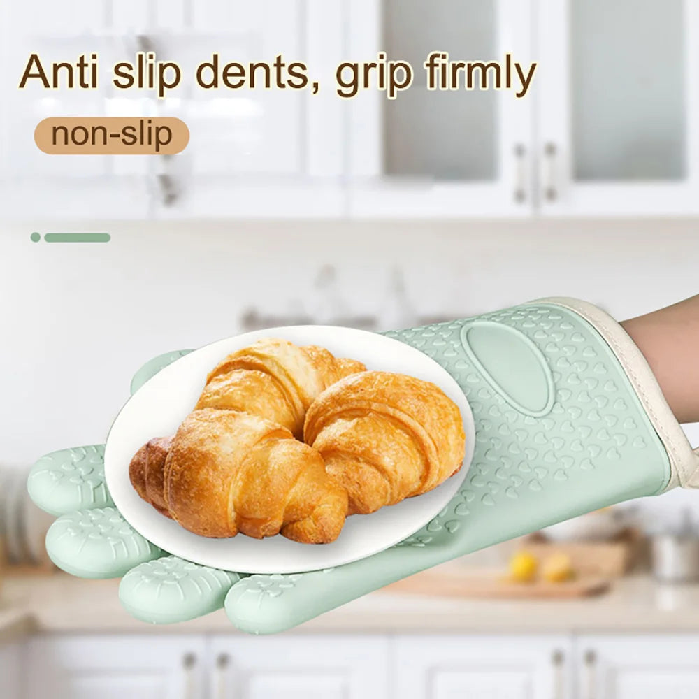 Silicone Oven Gloves Heat Resistant | BBQ & Baking Mitts