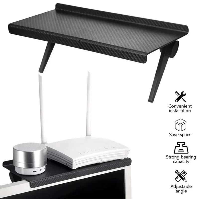 No-Drill Monitor & Router Storage Rack | Desk Organizer Bracket