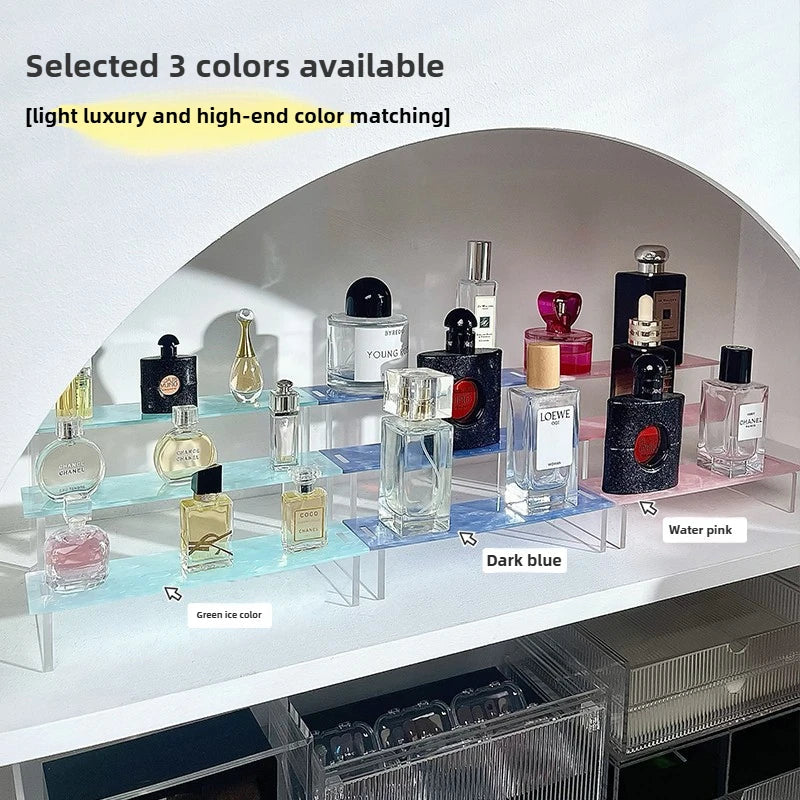 3-Tier Acrylic Ladder Desktop Shelf – Perfume & Cosmetic Display