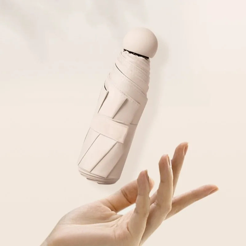 Mini Capsule Folding Umbrella UPF50+ Portable Sun & Rain